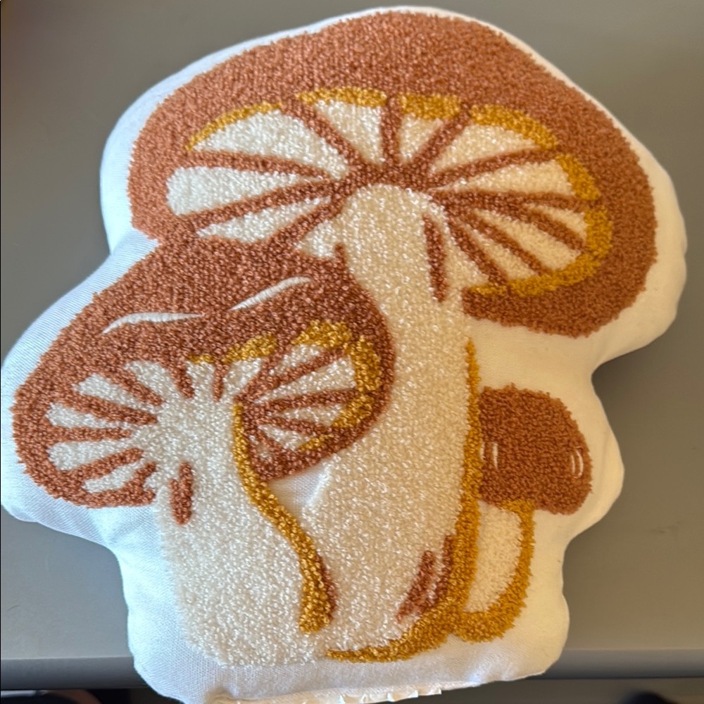Mushroom Embroidered Pillow